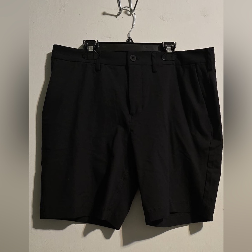 Express Black Flat Front Shorts - Picture 1 of 4
